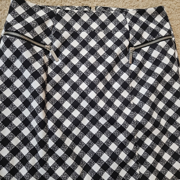 MICHAEL Michael Kors Black and White Checkered Women's Skirt Size 6 Six - Picture 8 of 16